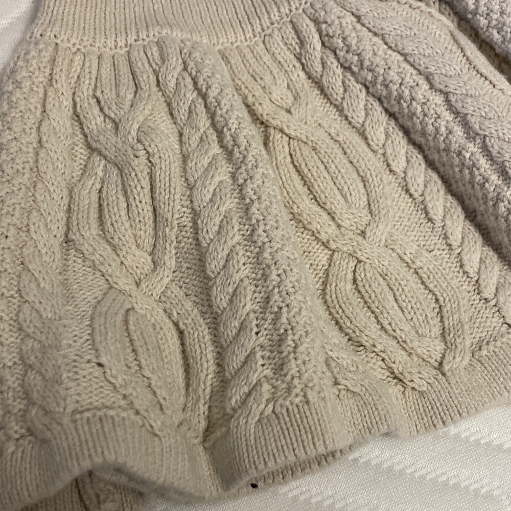Kids 4T Cable Knit Beige Skirt sweater mini flare skirt cream neutral girls - Picture 3 of 5